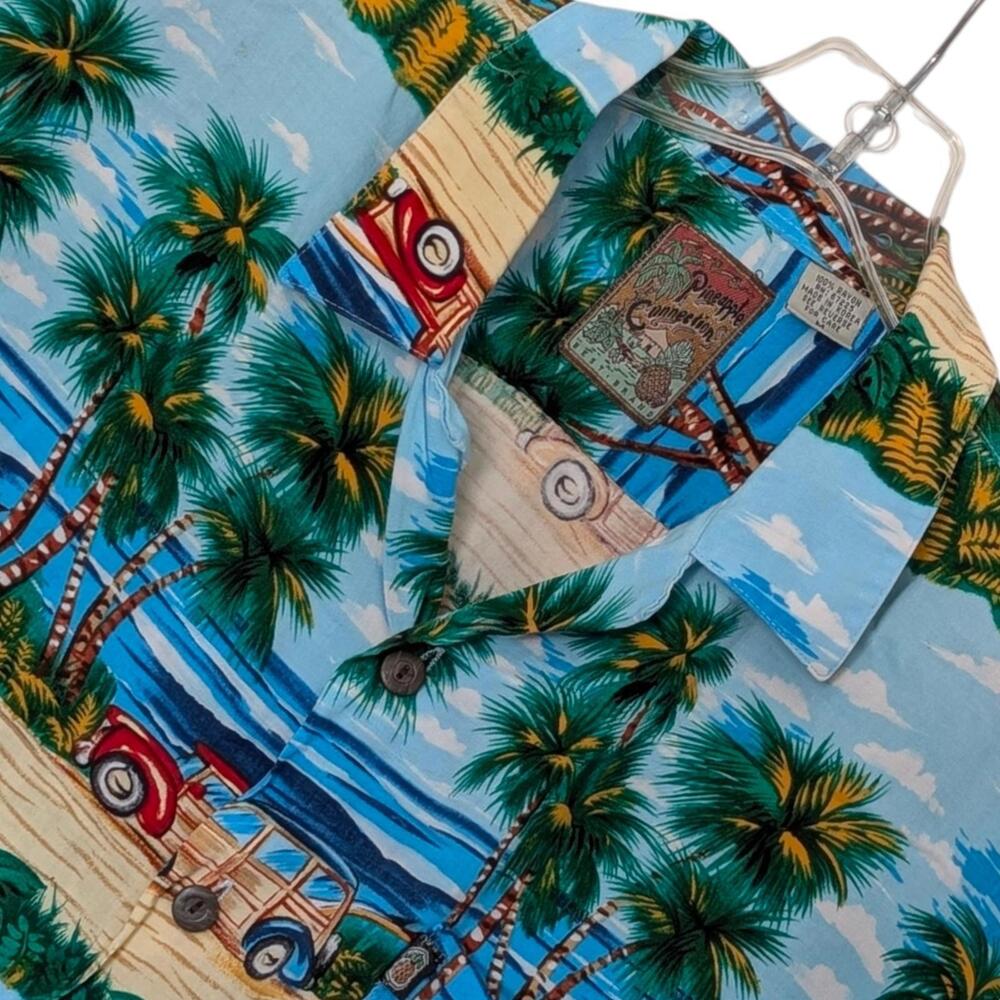 Vintage Pineapple Connection Shirt Mens Extra Large Rayon Hawaiian‎ Aloha 90s